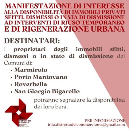 DISTRETTO DEL COMMERCIO - Manifestazione di interesse immobili privati sfitti DISTRETTO DEL COMMERCIO - Manifestazione di interesse immobili privati sfitti
